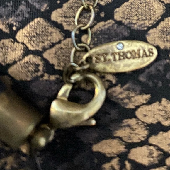 Artisan Green and Gold Statement Necklace - Picture 6 of 6